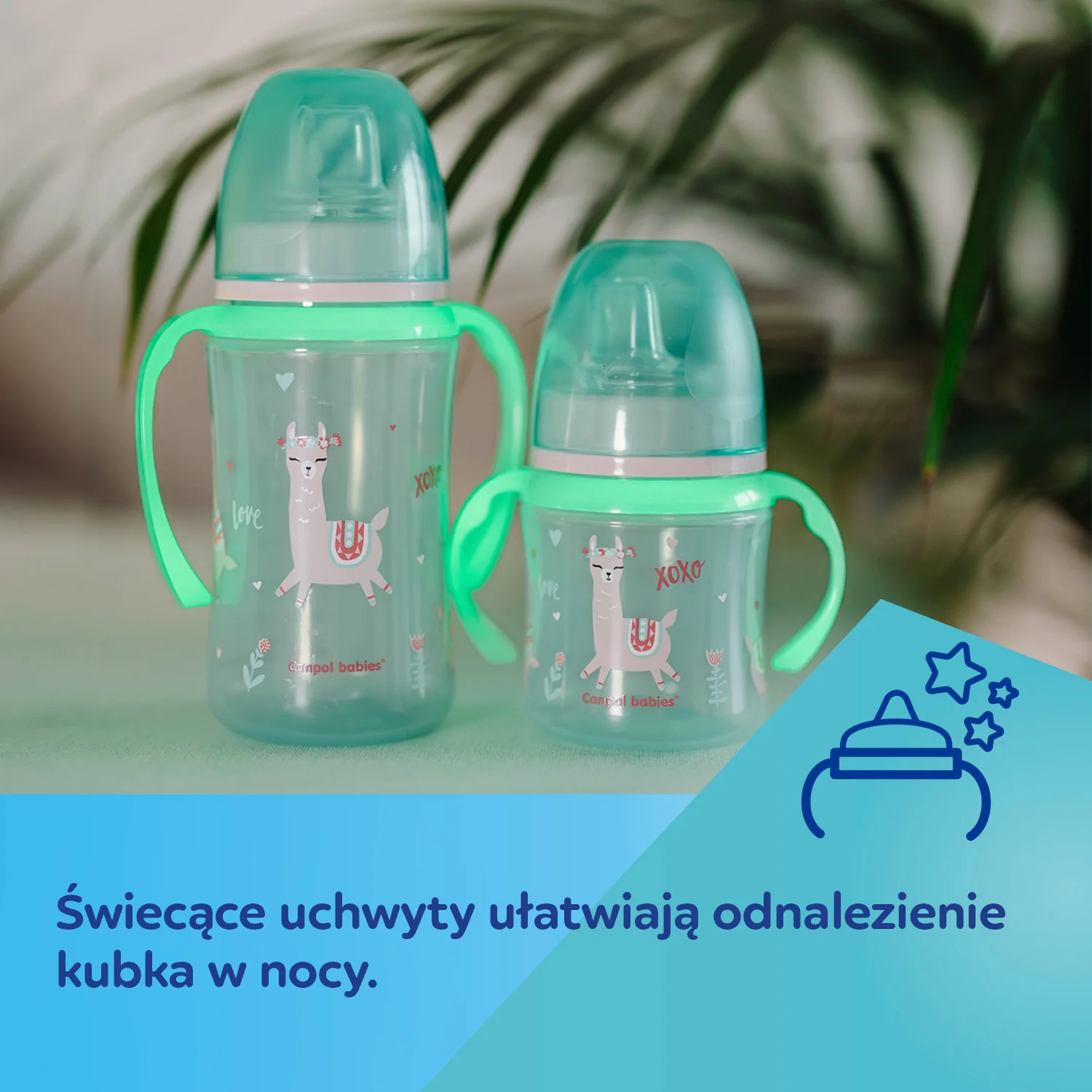 Canpol Babies, kubek treningowy z miękkim ustnikiem i uchwytami, od 6 miesiąca 35/207_blu, 120 ml