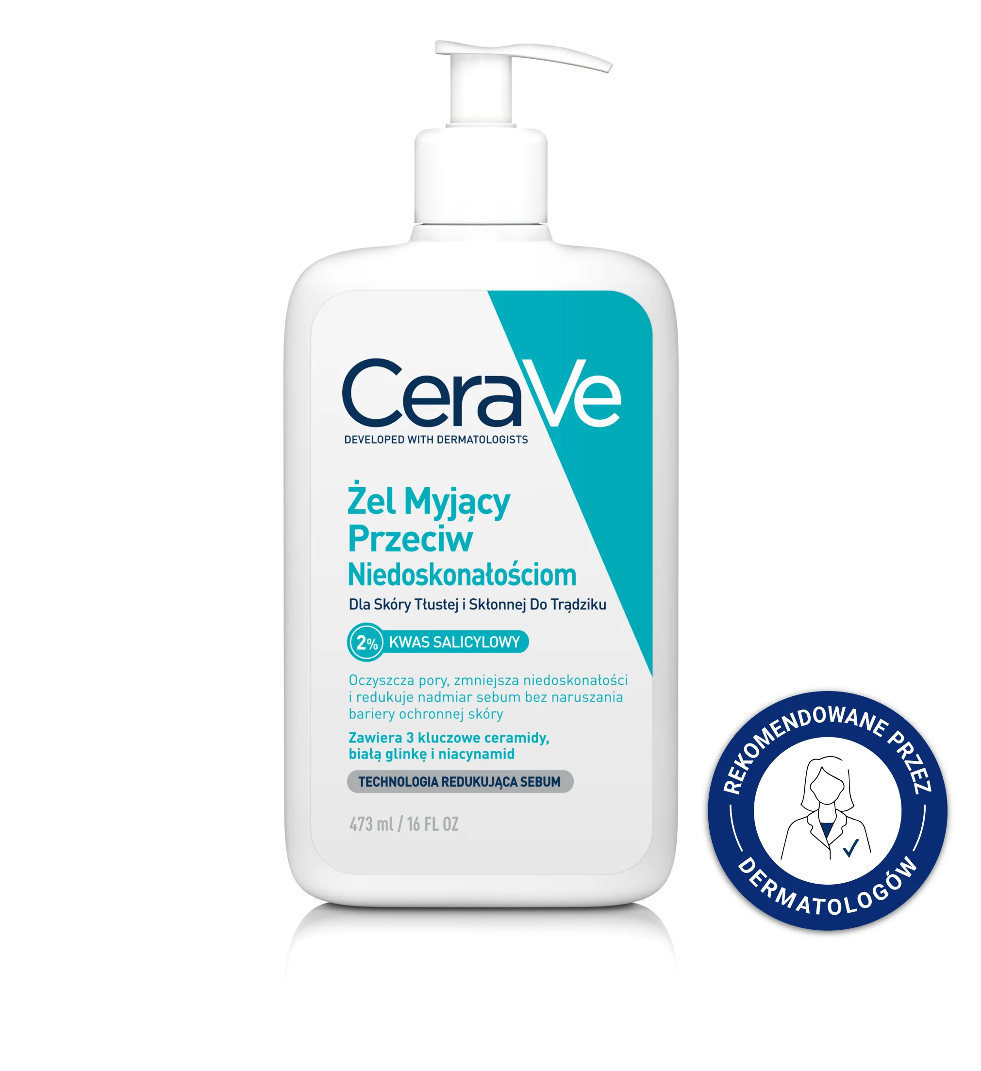 CeraVe żel myjący przeciw niedoskonałościom, 473 ml