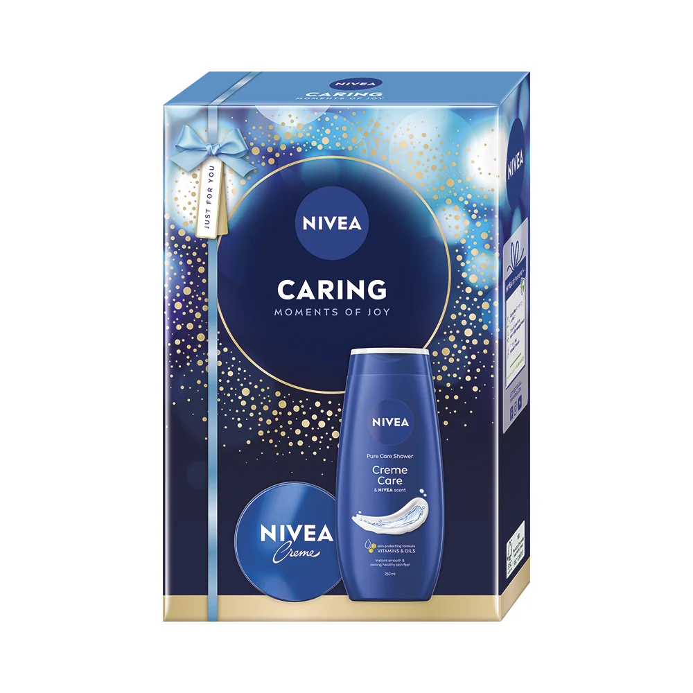 Nivea Caring Zestaw krem uniwersalny, 75 ml + żel pod prysznic, 250 ml