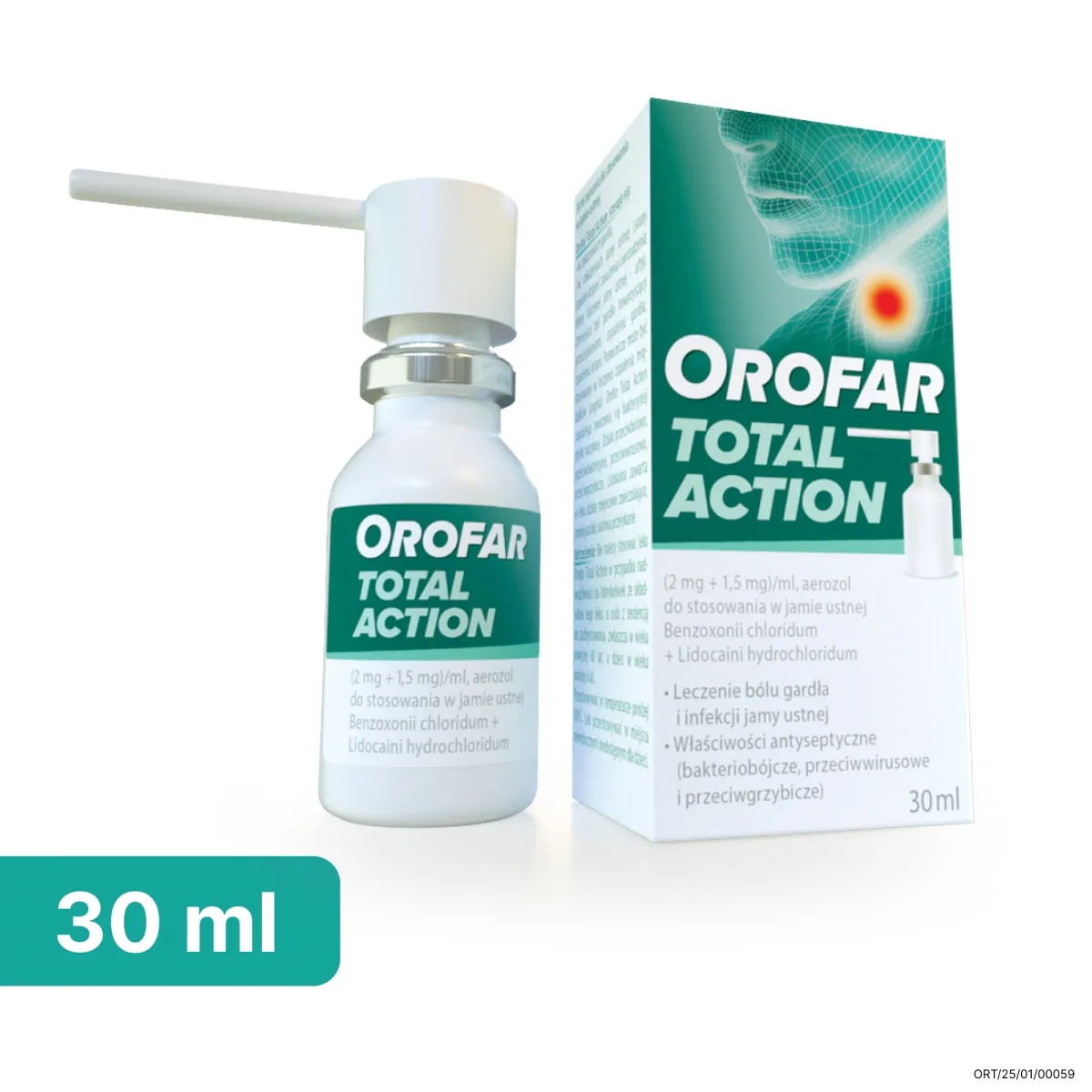 Orofar Total Action (2 mg + 1,5 mg)/ml, aerozol, 30 ml