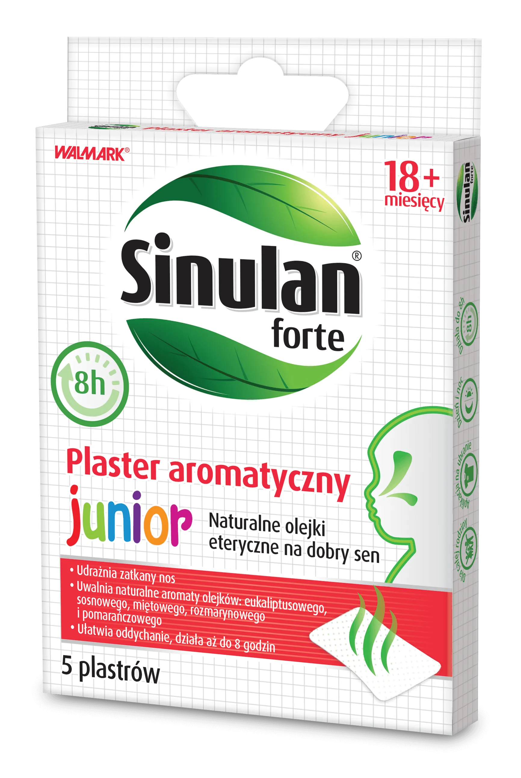 Sinulan Forte Junior, plaster aromatyczny dla dzieci od 18 miesiąca, 5 sztuk