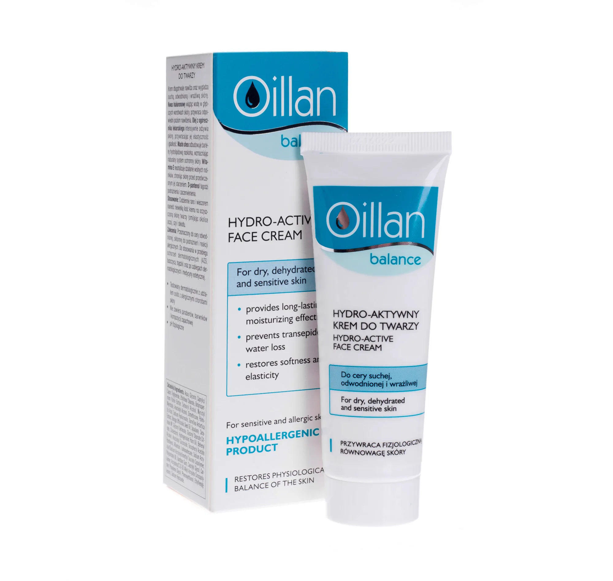 Oillan Balance, hydro-aktywny krem do twarzy, 50 ml