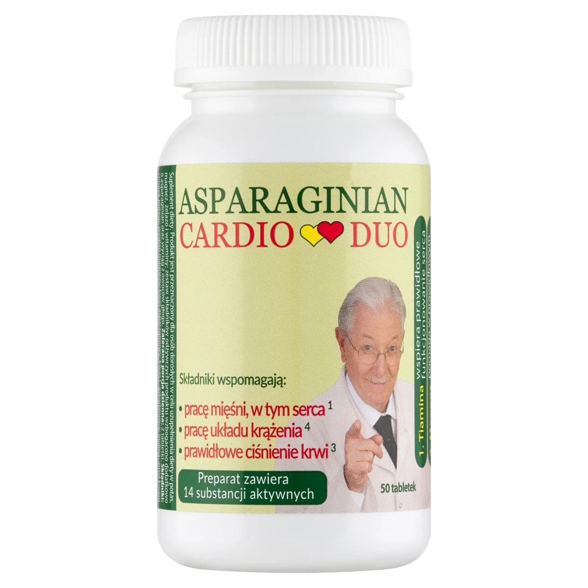 Asparaginian CardioDuo suplement diety wzbogacony w głóg oraz inne biowitalne składniki, 50 tabletek