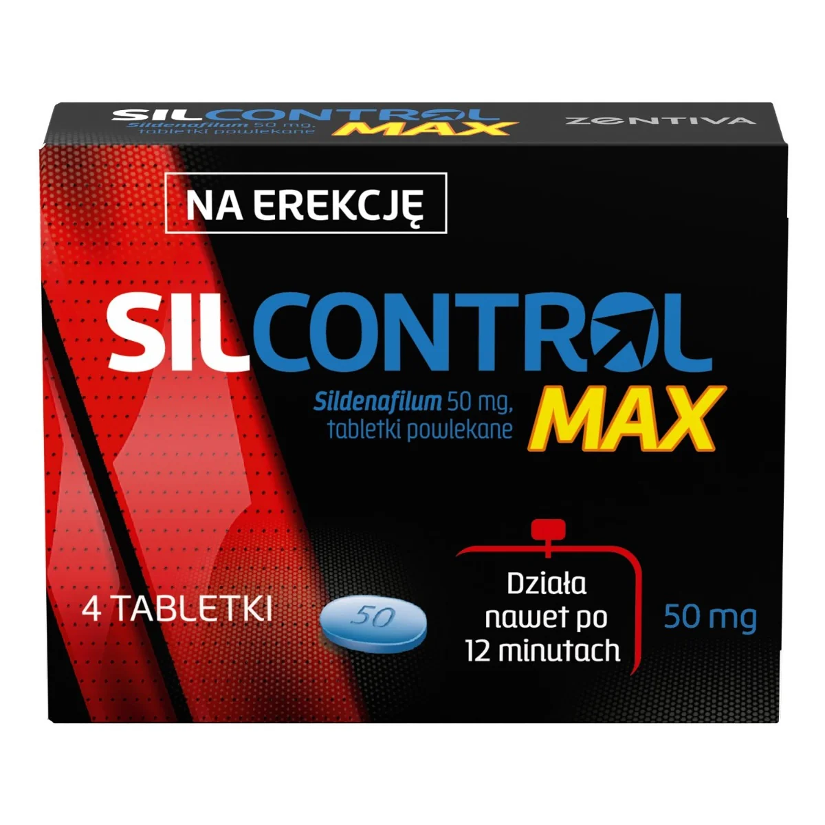 Silcontrol Max 50 mg 4 tabletki powlekane