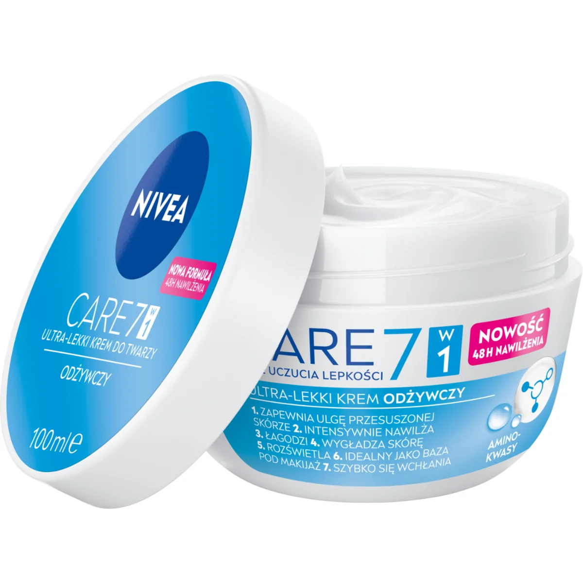 Nivea Care 7w1 ultra-lekki odżywczy krem do twarzy, 100 ml