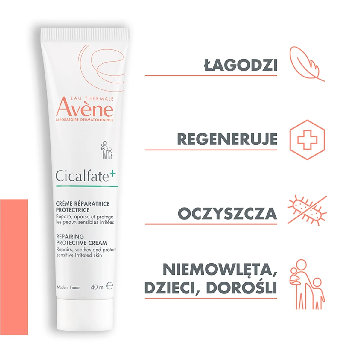 Avene Cicalfate+ regenerujący krem ochronny, 40 ml