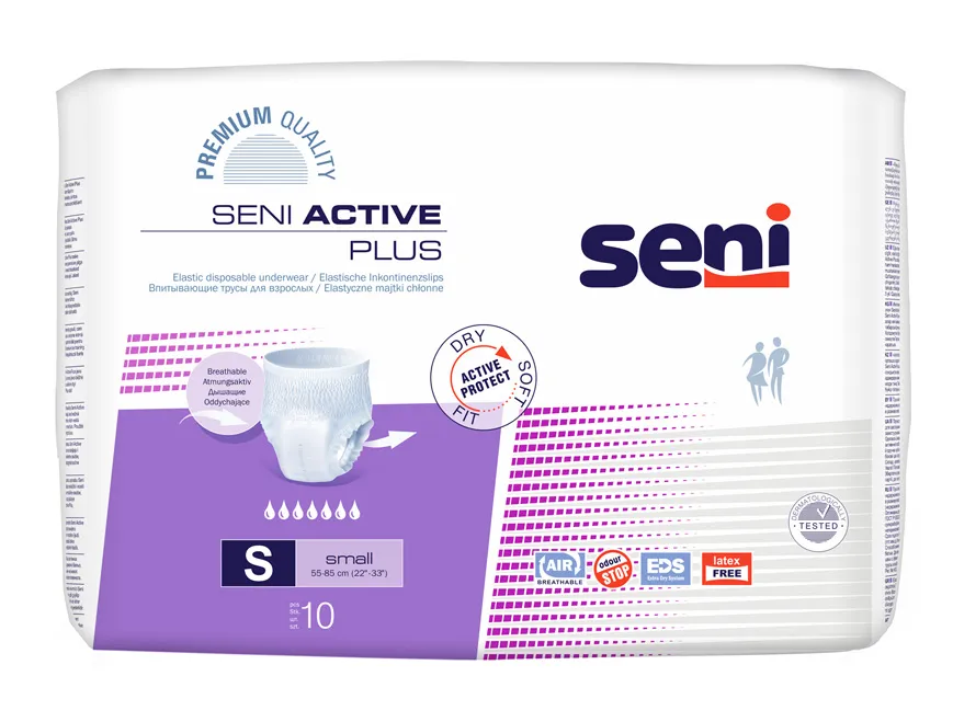 Seni Active Plus, elastyczne majtki chłonne, small 55-85 cm, 10 sztuk