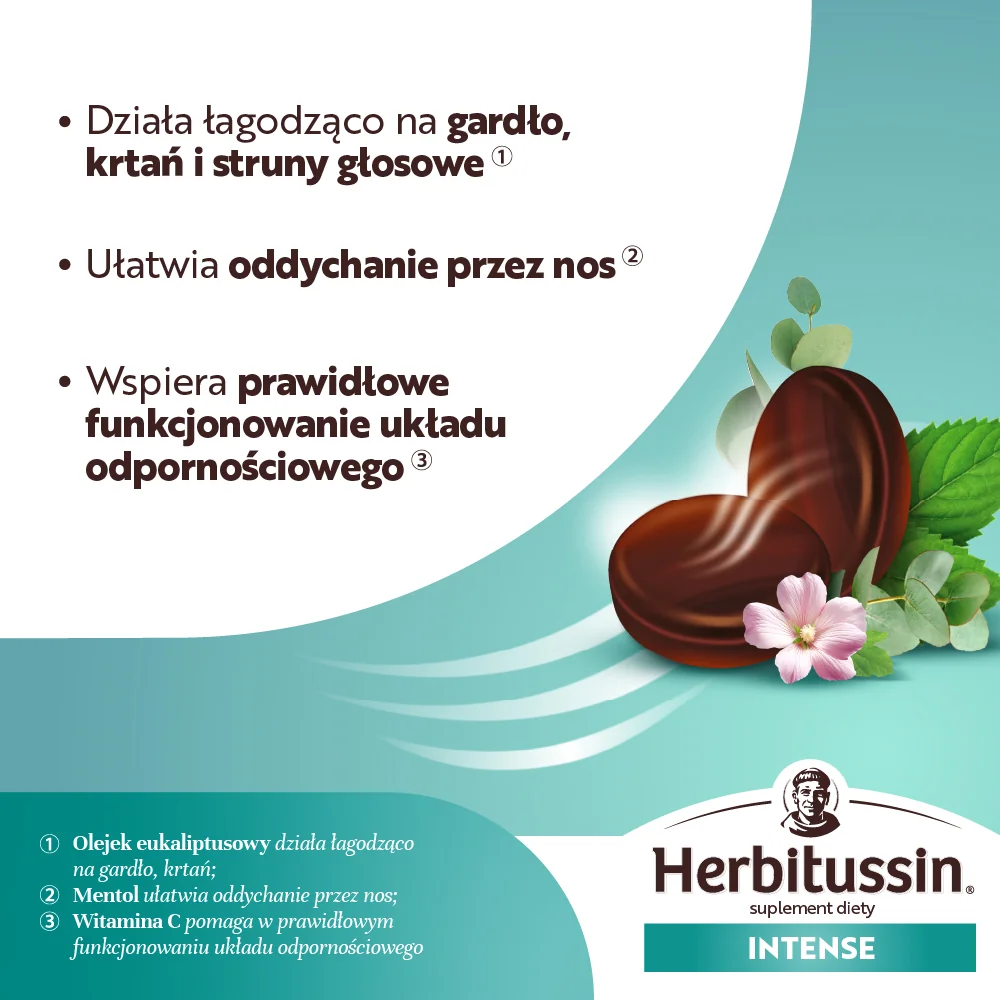 Herbitussin Intense 10 pastylek do ssania
