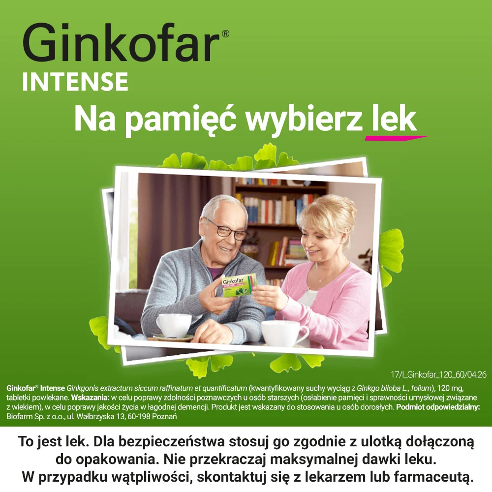 Ginkofar Intense 120 mg, 60 tabletek powlekanych