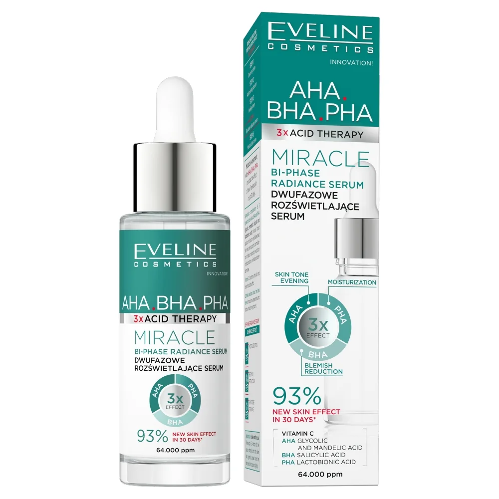 Eveline 3xAcid Therapy dwufazowe rozświetlające serum, 30 ml