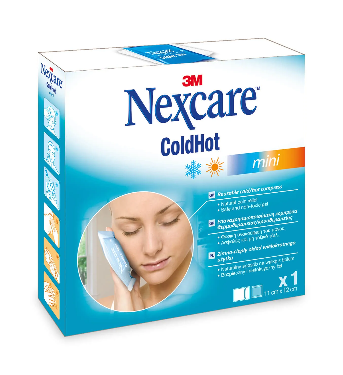 Nexcare ColdHot Mini - zimno-ciepły okład wielokrotnego użytku, 11 x 12 cm, 1 szt.
