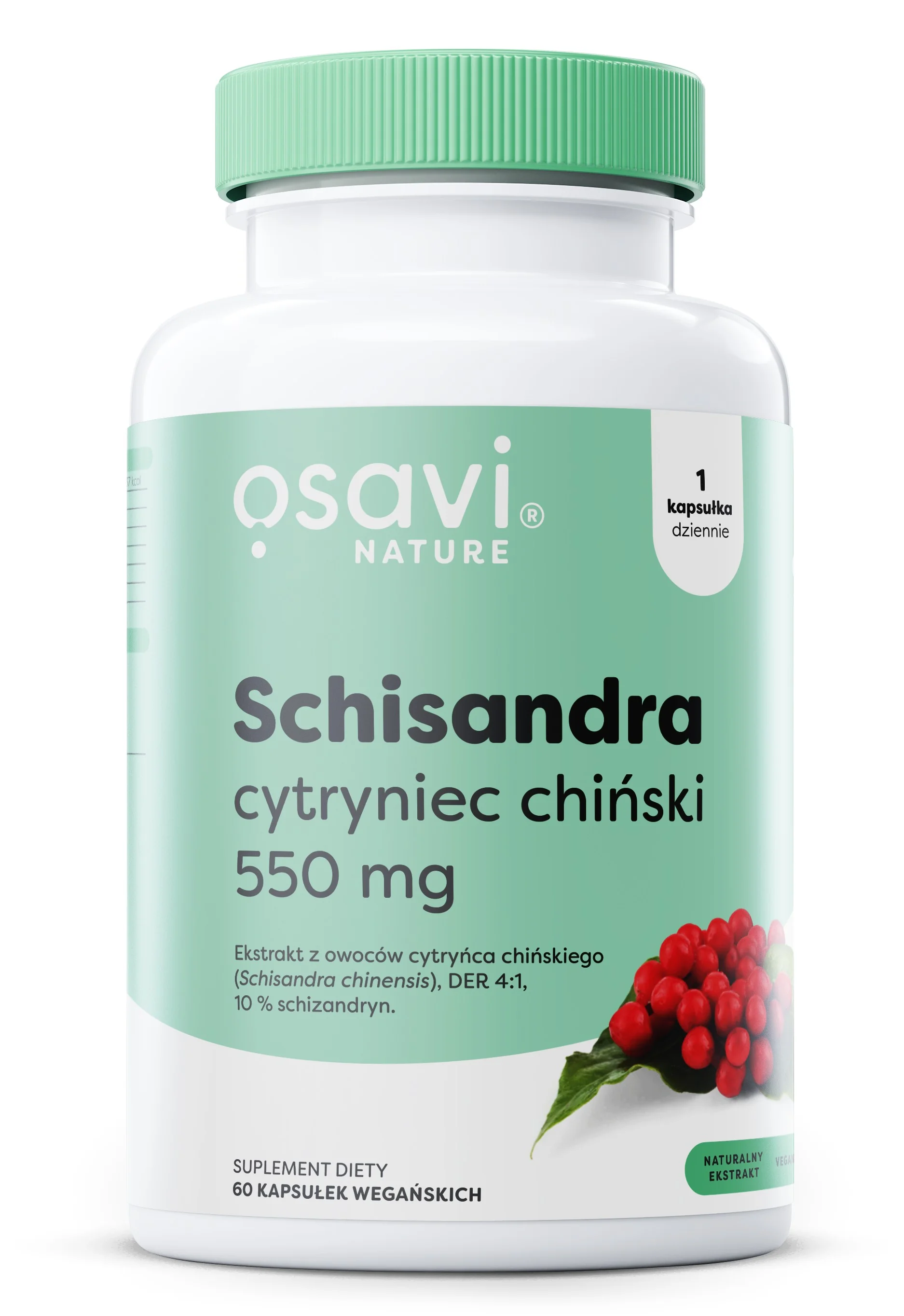 Osavi Schisandra Cytryniec Chiński 550 mg 60 kapsułek wegańskich