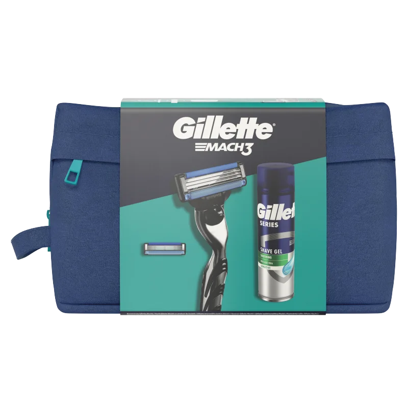 Gillette Zestaw podarunkowy: maszynka Mach3 + 1 ostrze + żel Series 200 ml + kosmetyczka