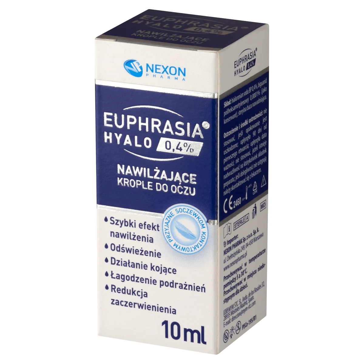 Euphrasia Hyalo 0,4% ,nawilżające krople do oczu, 10 ml