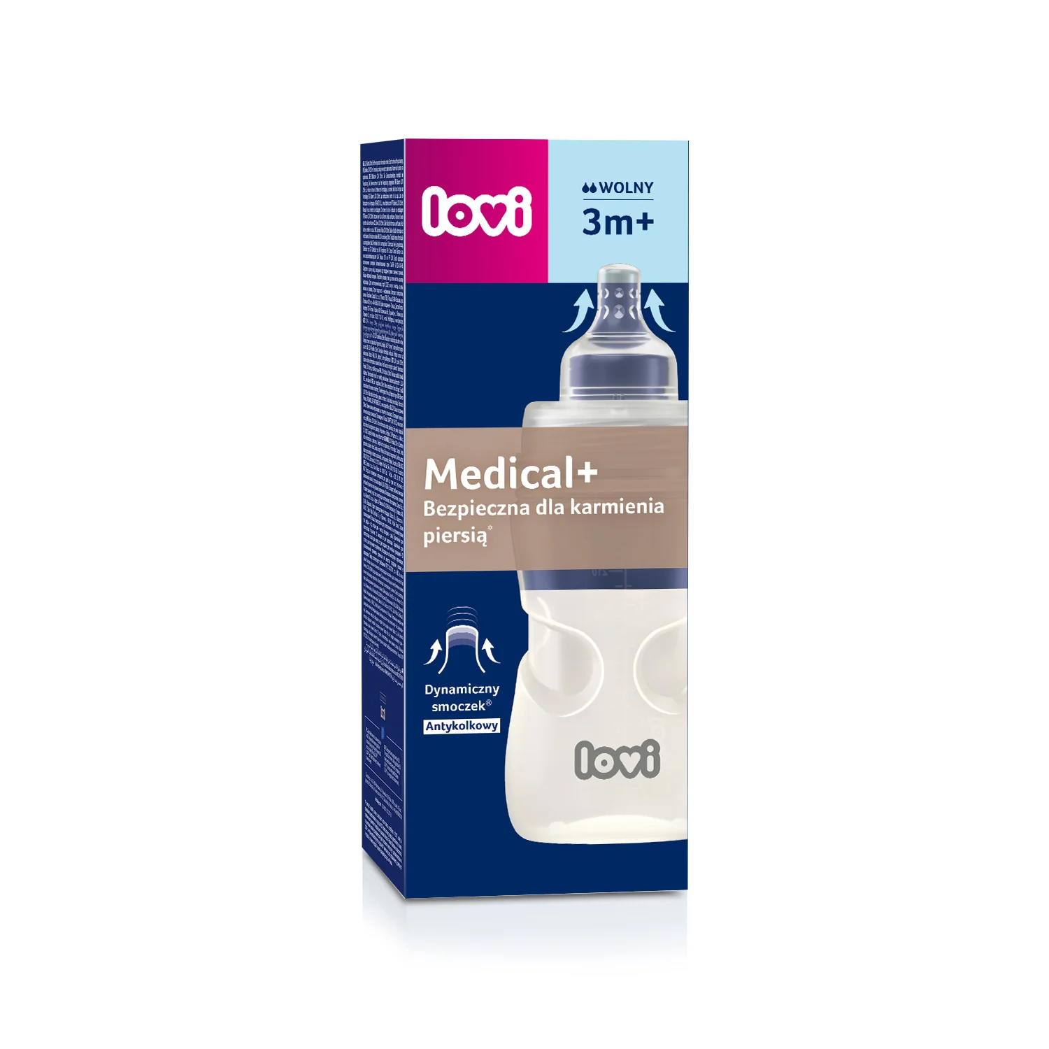 Lovi Medical+ butelka do karmienia 3 m+ 21/563, 250 ml