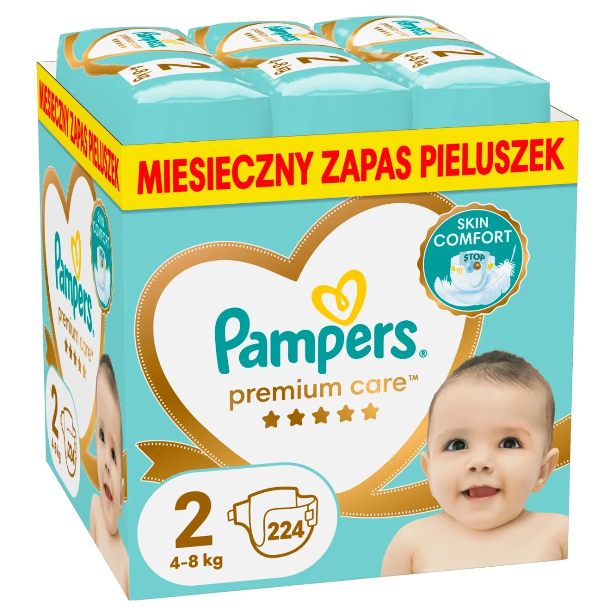 Pampers Premium Care pieluszki rozmiar 2 (4-8 kg), 224 szt.