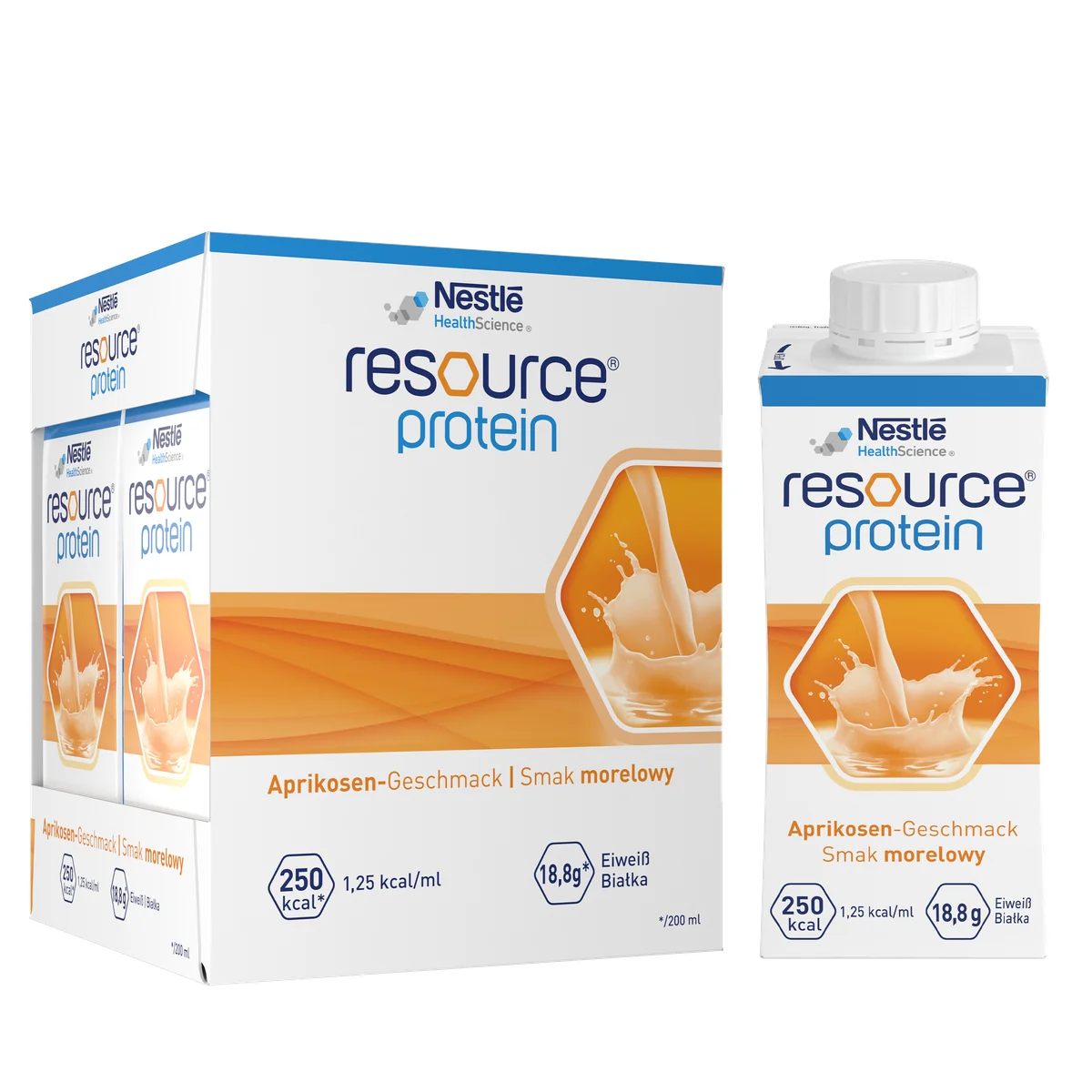 Resource Protein smak morelowy, 4 x 200 ml