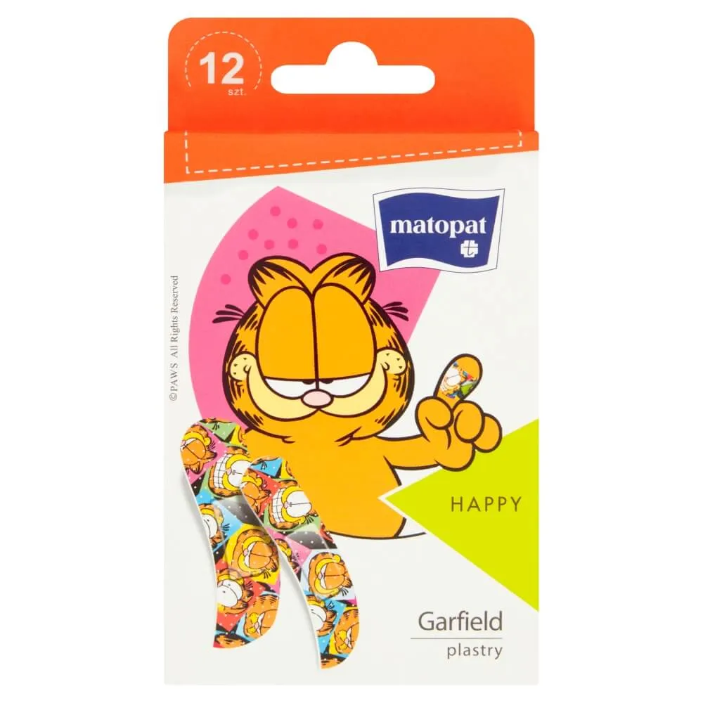 Matopat Happy, plastry Garfield, 12 sztuk