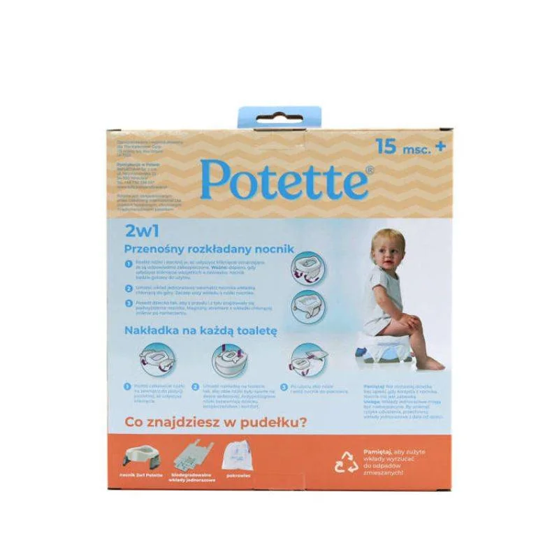 Potette Plus 2w1 Potette Plus nocnik dla dziecka i nakładka na toaletę różowo-biały, 1 szt.