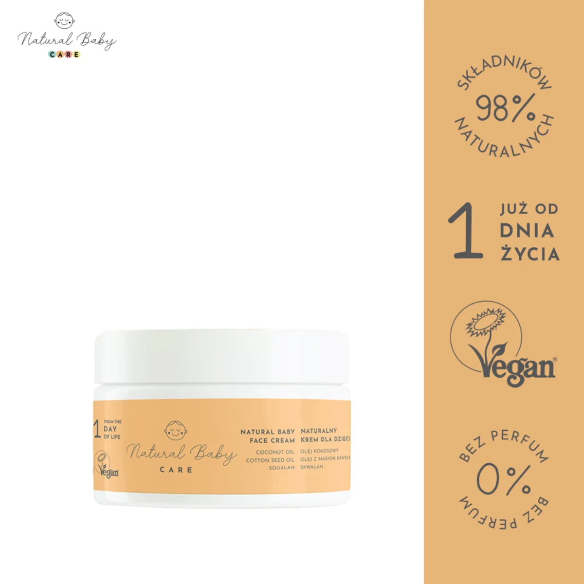 Natural Baby Care Naturalny krem do twarzy dla dzieci 50 ml