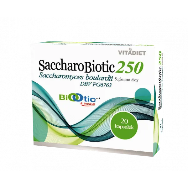 SaccharoBiotic250, suplement diety, 20 kapsułek