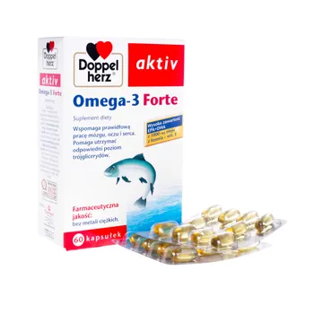 Doppelherz aktiv Omega3 Forte - 60 kapsułek z wysoką zawartością EPA + DHA 