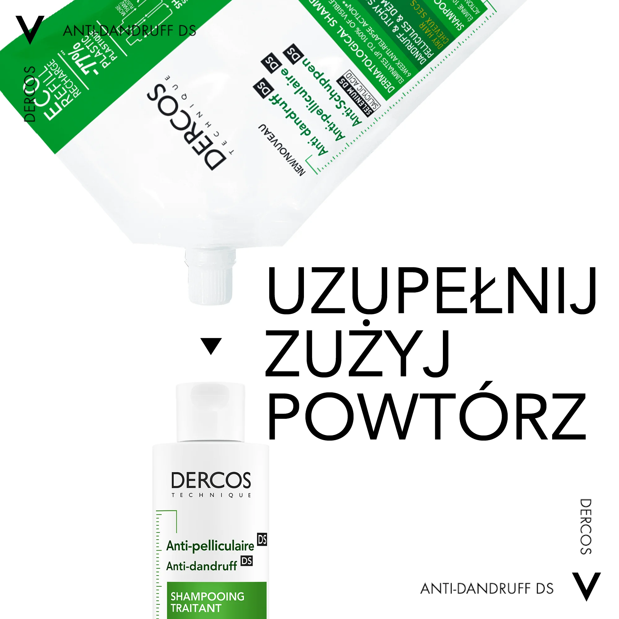 Vichy Dercos szampon przeciwłupieżowy do suchych włosów (refill), 500 ml