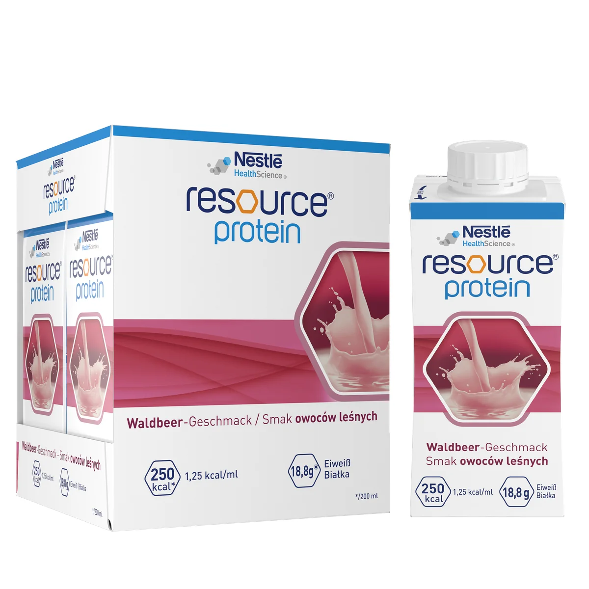 Resource Protein smak owoców leśnych, 4 x 200 ml