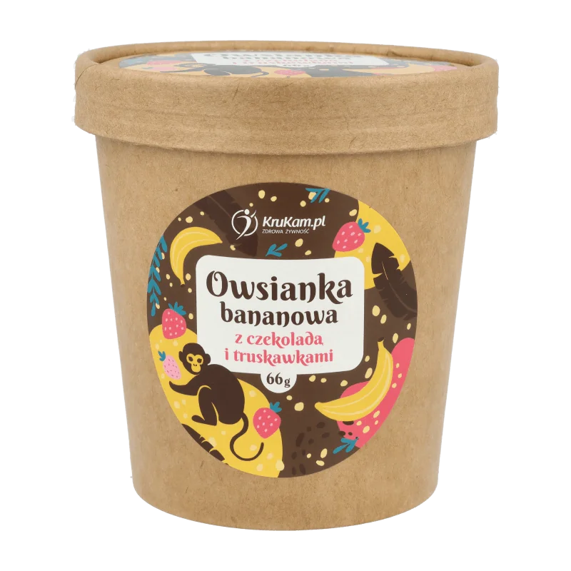 KruKam owsianka bananowa z czekoladą i truskawkami, 66 g