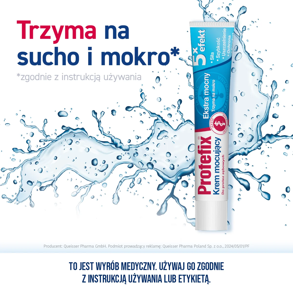 Protefix ekstra mocny krem mocujący do protez zębowych, 47 g