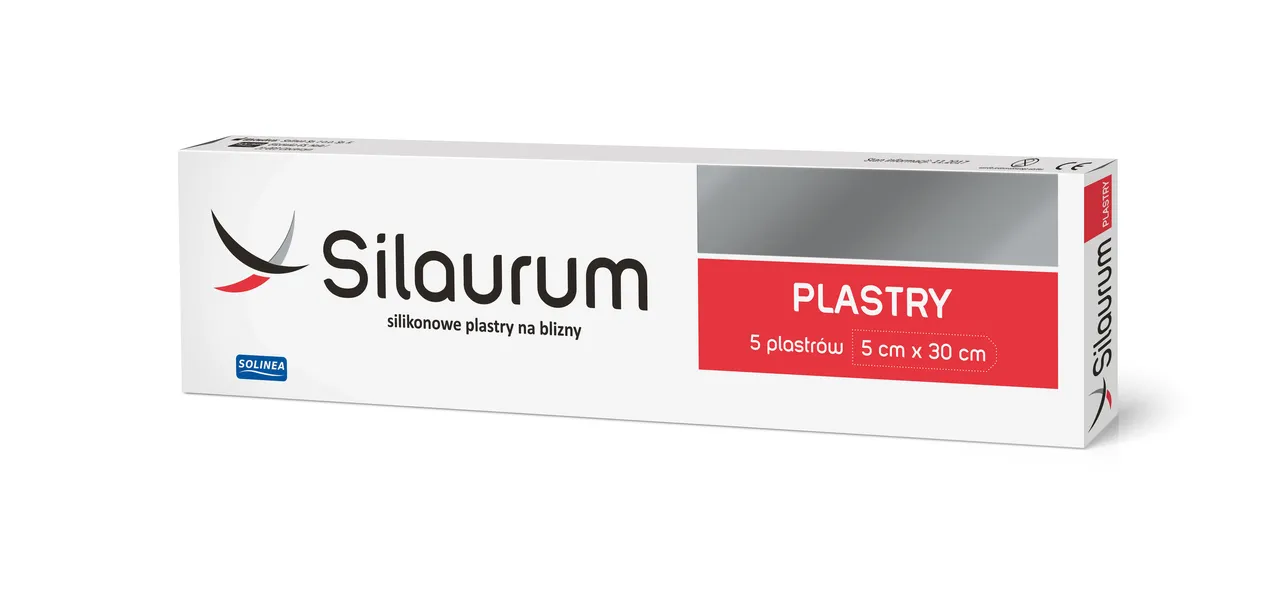 Silaurum, plaster na blizny, 5 cm x 30 cm, 5 sztuk