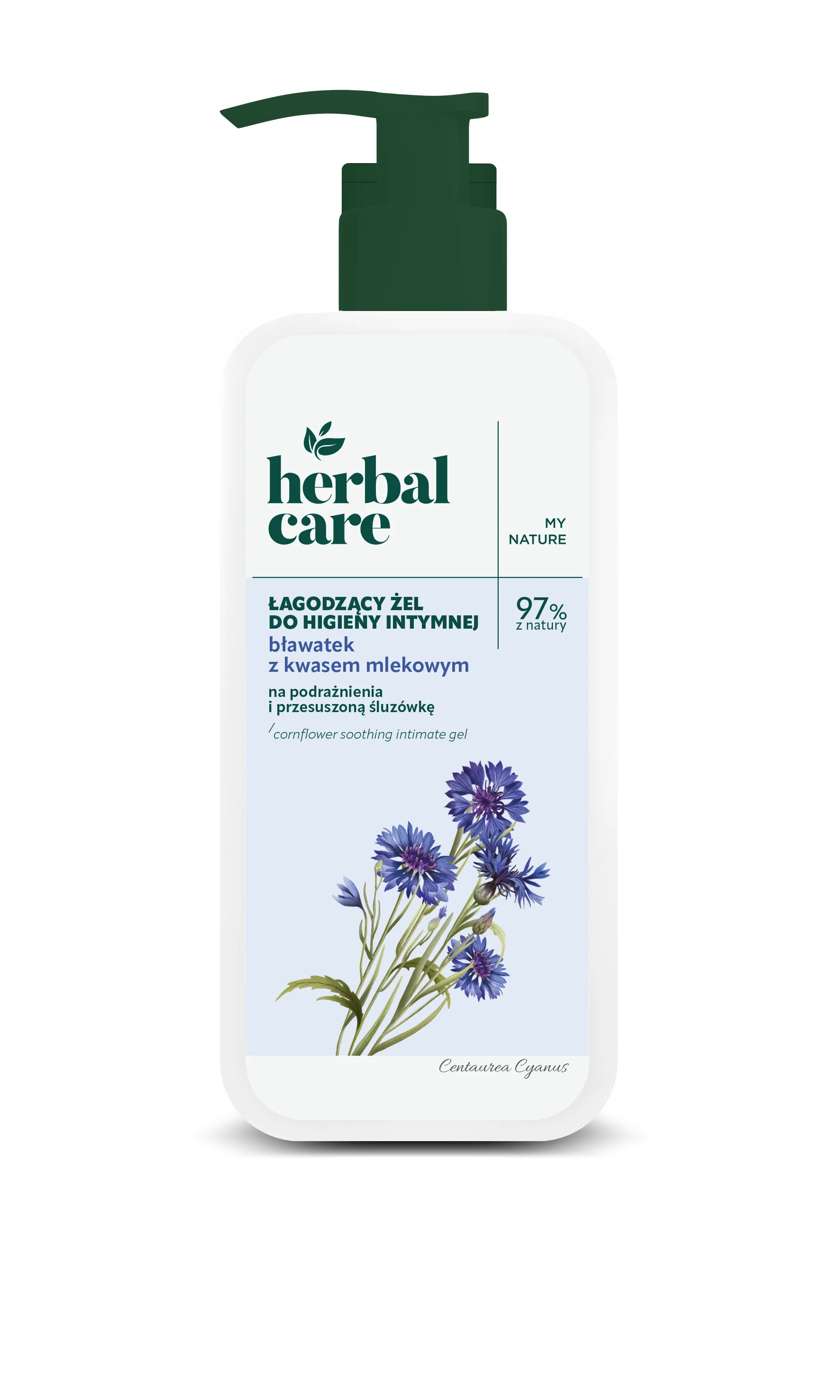 Herbal Care Łagodzący żel do higieny intymnej bławatek i kwas mlekowy, 330 ml