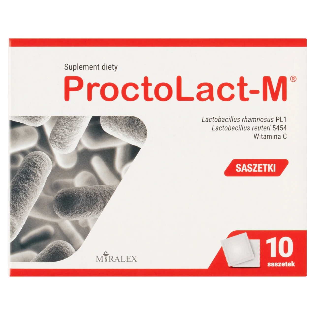 ProctoLact-M dietetyczne środek poprawiający mikroflorę jelitową, 10 saszetek po 2 g