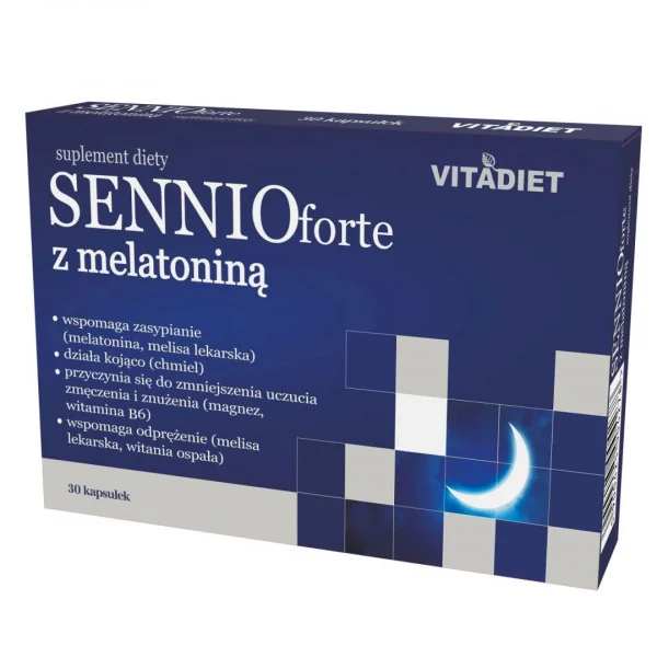 Sennio forte z melatoniną suplement diety, 30 kapsułek