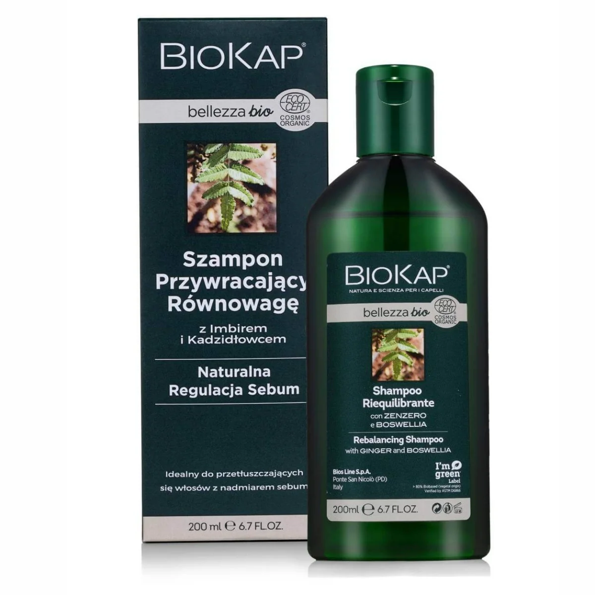 Biokap Bellezza BIO szampon przywracajacy równowagę, 200 ml