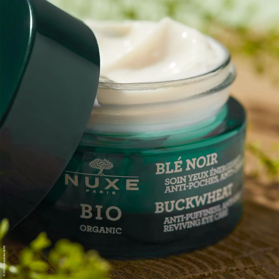 Nuxe Bio, krem pod oczy redukujący opuchliznę i cienie podoczami, gryka, 15 ml