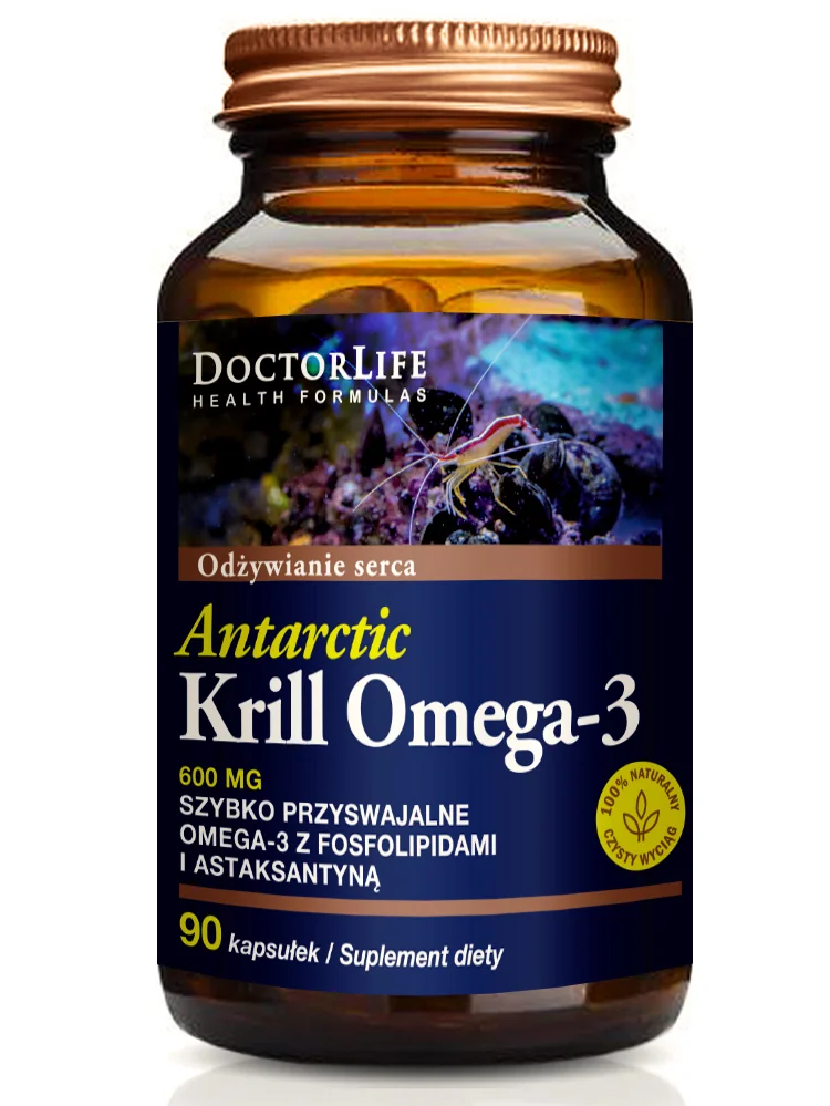 Doctor Life Olej z Kryla Omega-3 600 mg suplement diety, 90 kapsułek