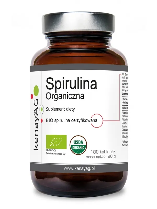 KenayAG Spirulina Organiczna, suplement diety, 180 tabletek