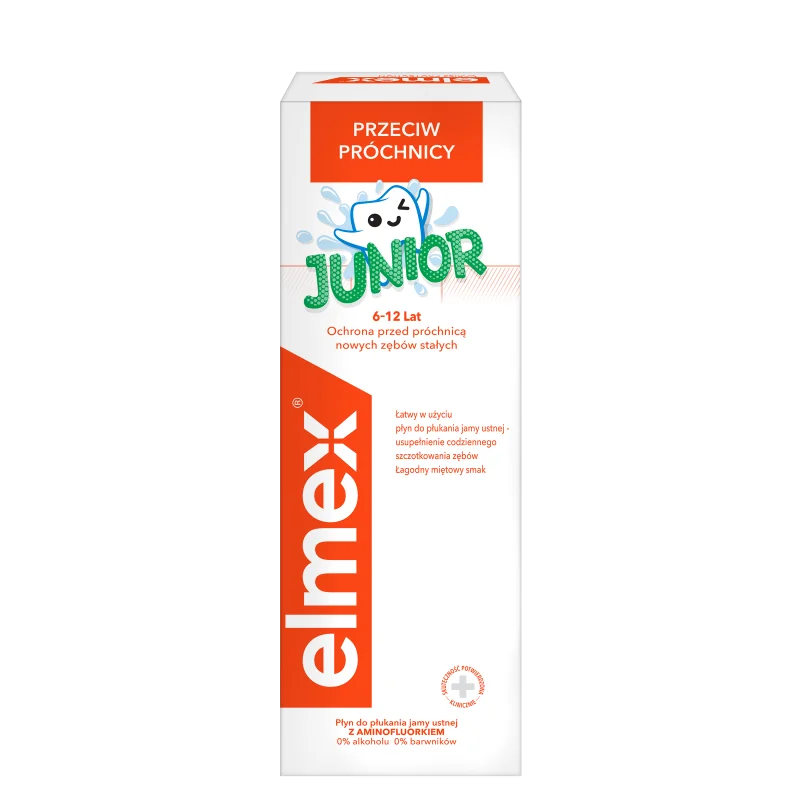 Elmex Junior płyn do płukania jamy ustnej dla dzieci 6-12 lat, 400 ml