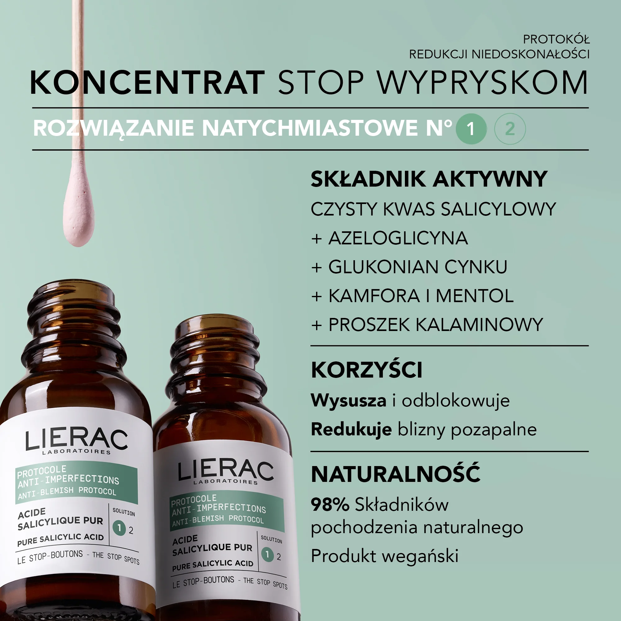Lierac Protocole Redukcja niedoskonałości koncentrat na wypryski, 15 ml