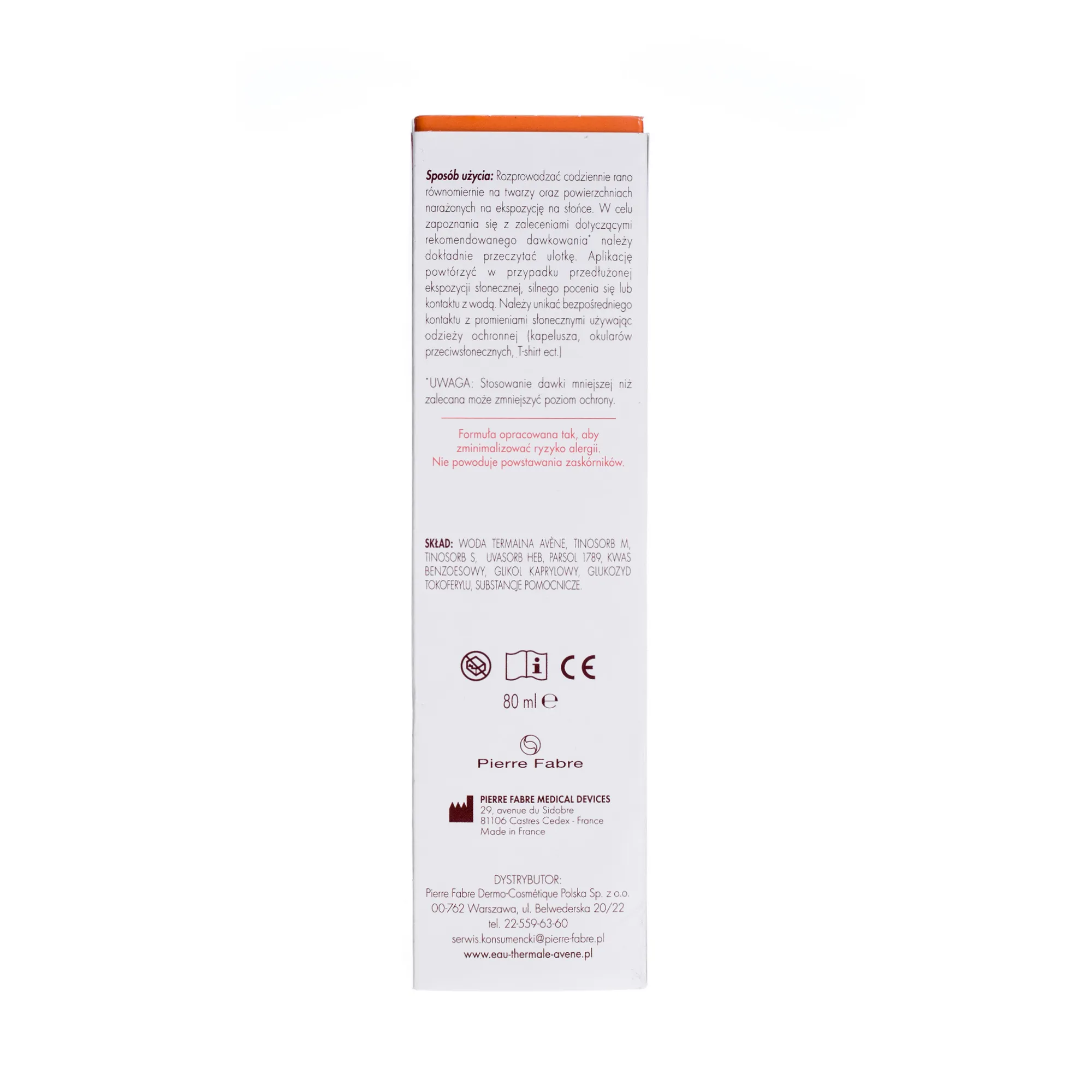 Avene SunsiMed, bardzo wysoka ochronna do skóry wrażliwej, 80 ml 