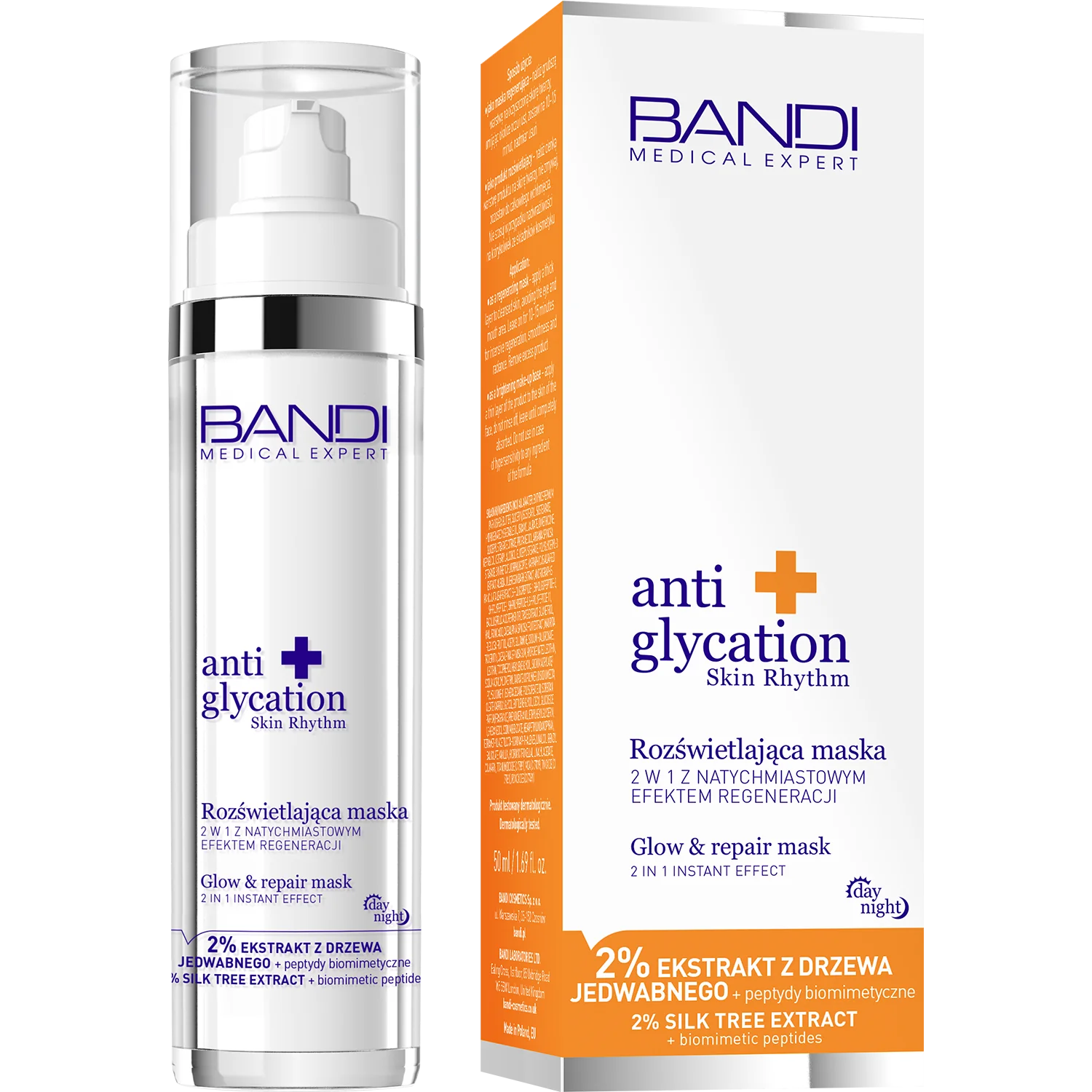 Bandi Medical Expert Anti Glycation rozświetlająca maska 2w1 z natychmiastowym efektem regeneracji, 50 ml