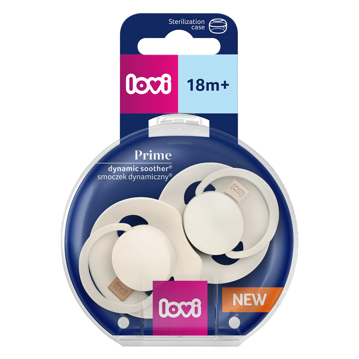 Lovi Prime smoczek silikonowy dynamiczny Coconut/Ivory  18+ m, 2 szt.