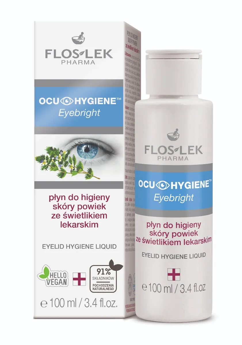 FlosLek Ocu Hygiene Eyebright, płyn do higieny skóry powiek, 100 ml