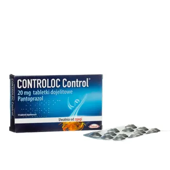 CONTROLOC Control, tabletki dojelitowe 20 mg Pantoprazol, 14 tabletek dojelitowych 