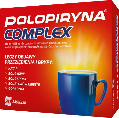 Polopiryna Complex 500 mg +15,58 mg+2 mg, 20 saszetek
