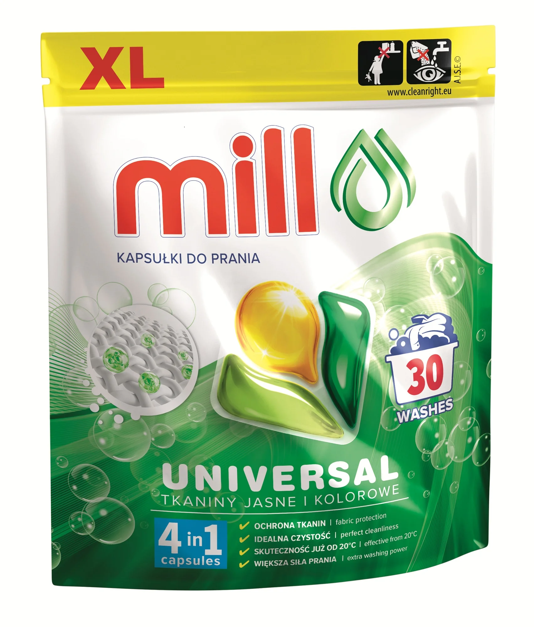 Mill Universal kapsułki do prania, 30 sztuk