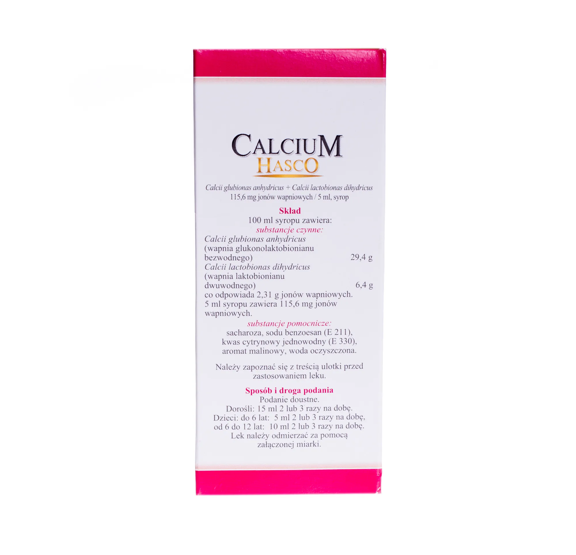 Calcium Hasco, syrop o smaku malinowym, 150 ml 