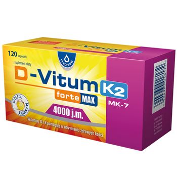 Oleofarm D-Vitum Forte Max 4000 j.m. K2, suplement diety, 120 kapsułek 