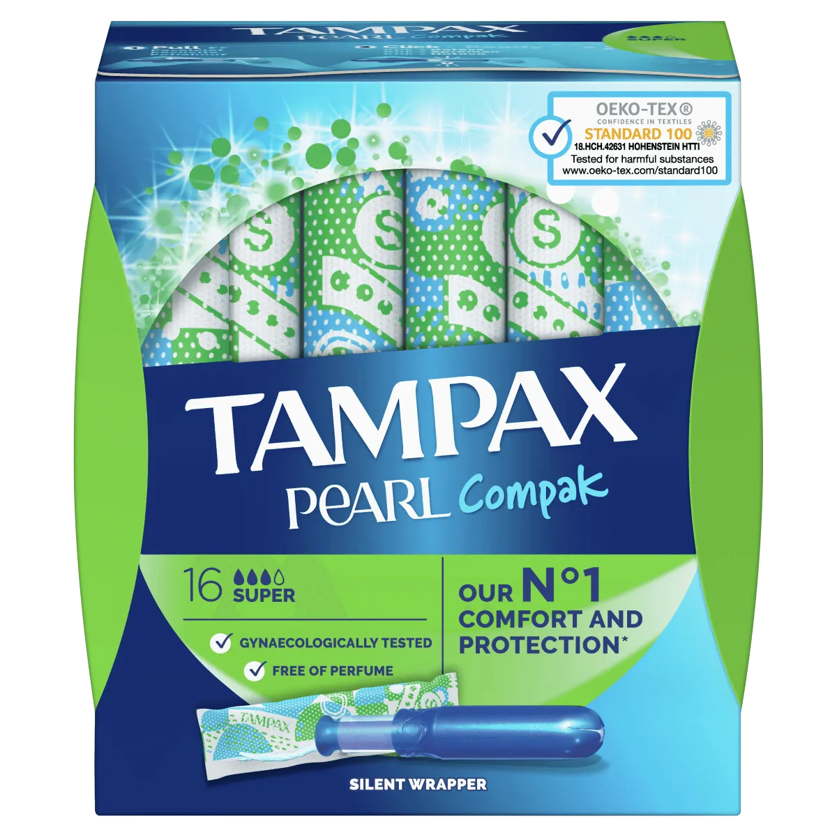 Tampax Compak Pearl Super, tampony z aplikatorem, 16 sztuk